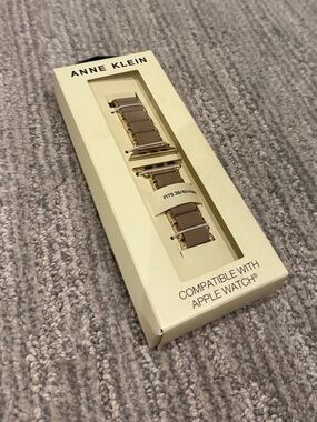 Anne Klein Taupe and Gold Apple Watch Band